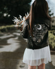 Celestial Flower Girl Wedding Jacket: Delight your flower girl with this embroidered kids jacket, featuring a celestial design—a charming and personalized gift for the little star of your wedding