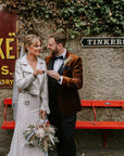 Elegant personalized ivory embroidered bridal jacket – a thoughtful wedding gift for the bride, adding a touch of sophistication to her special day