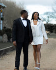 Gothic Wedding Attire - Ivory Leather Bride Jacket with Skeleton Couple Til Death Do Us Part - Customizable