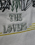 Cream leather jacket embellished with The Lovers Tarot Card, an elegant choice for brides