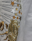 Biker-style bridal jacket with celestial details