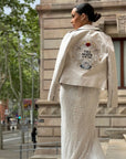 Till Death Do Us Part Ivory Wedding Leather Jacket