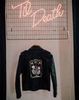 Chic and mystical The Lovers Black Leather Jacket – a perfect cover-up for a spiritually enriched wedding celebration