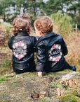 Adorable Gift for Flower Girl: Celebrate the little member of your bridal party with this custom name kids jacket, featuring sweet floral details—a cherished and personalized wedding gift