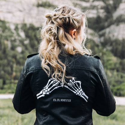 Crafted for You: Bride's Leather Jacket with Unique Embroidery - A Touch of Personalized Luxury