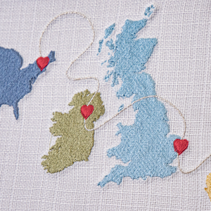 4 Country Long Distance Map Gift