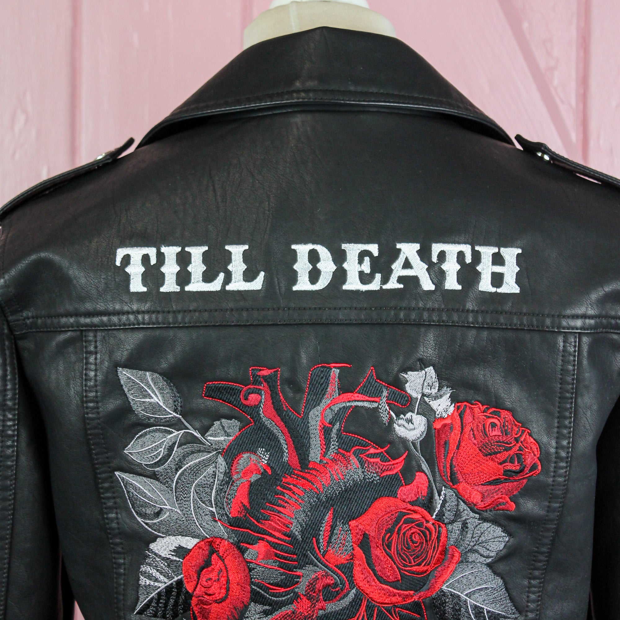 Bridal cover-up: Custom gothic bride leather jacket