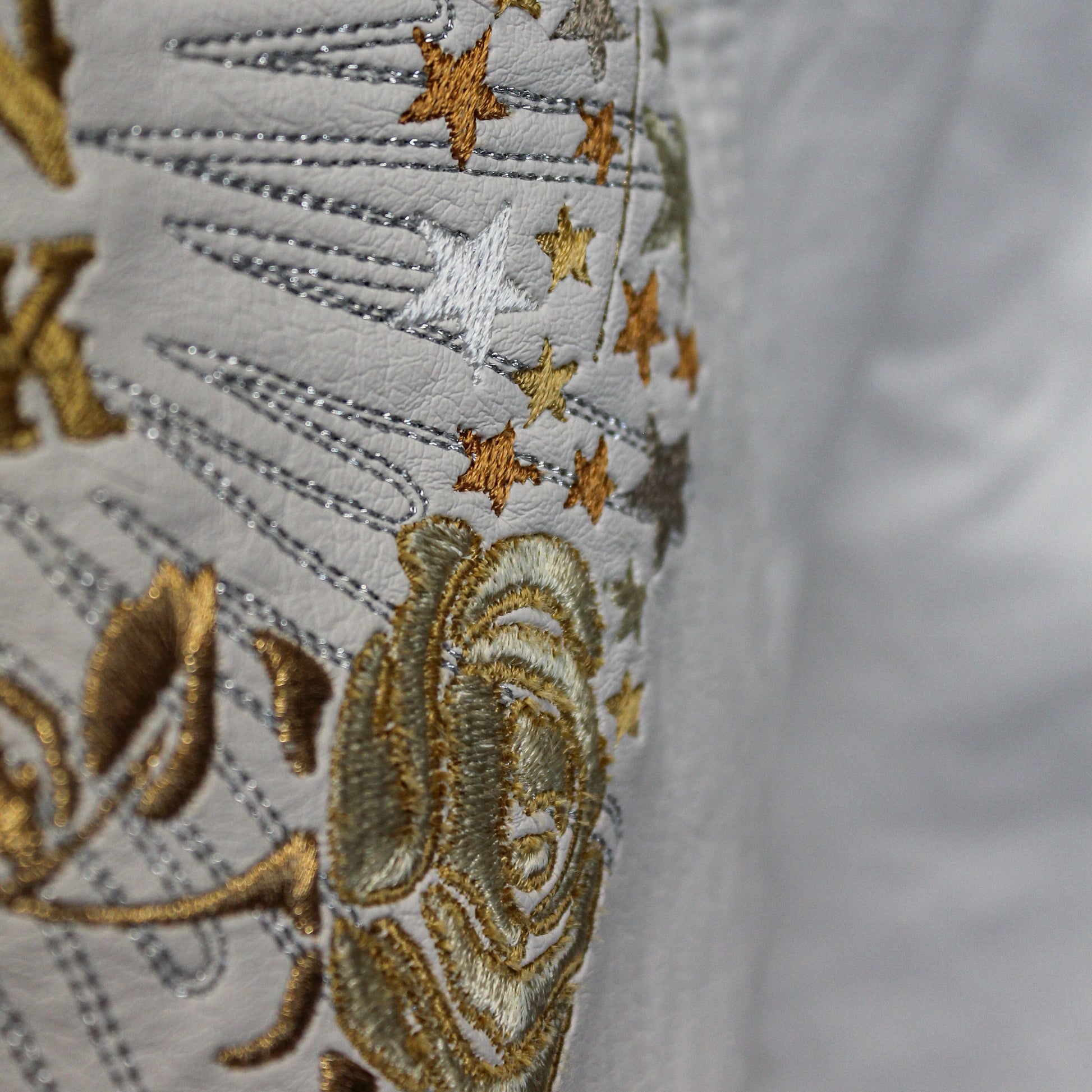 Biker-style bridal jacket with celestial details