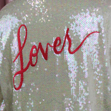 Load image into Gallery viewer, Lover White Sequin Bomber
