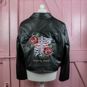 Floral Ribcage Leather Jacket