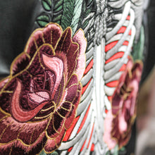 Load image into Gallery viewer, Floral Ribcage Leather Jacket
