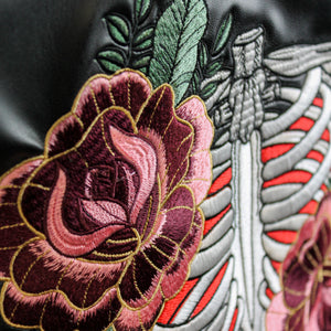 Floral Ribcage Leather Jacket
