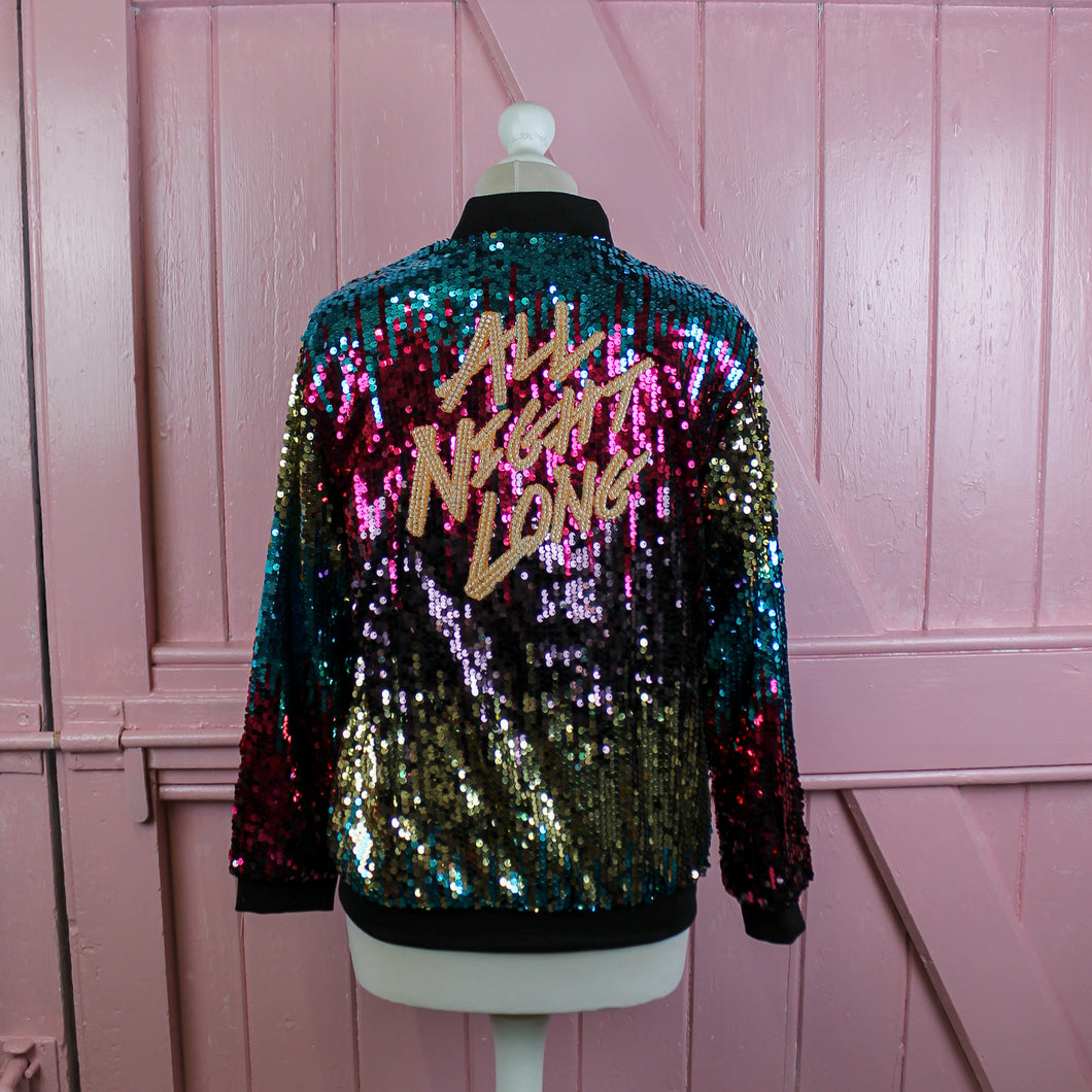 All Night Long Sequin Bomber