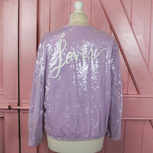 Purple Lover Sequin Bomber