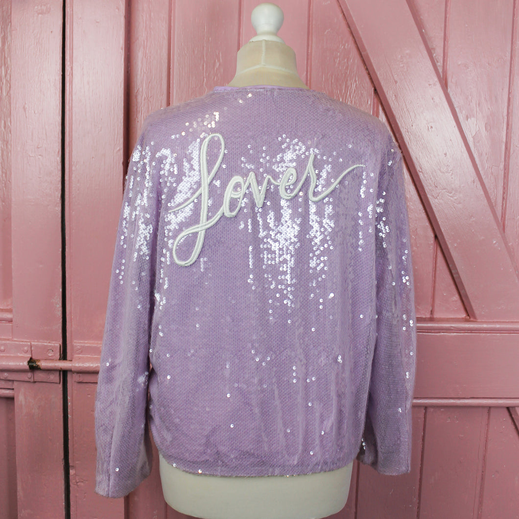Purple Lover Sequin Bomber