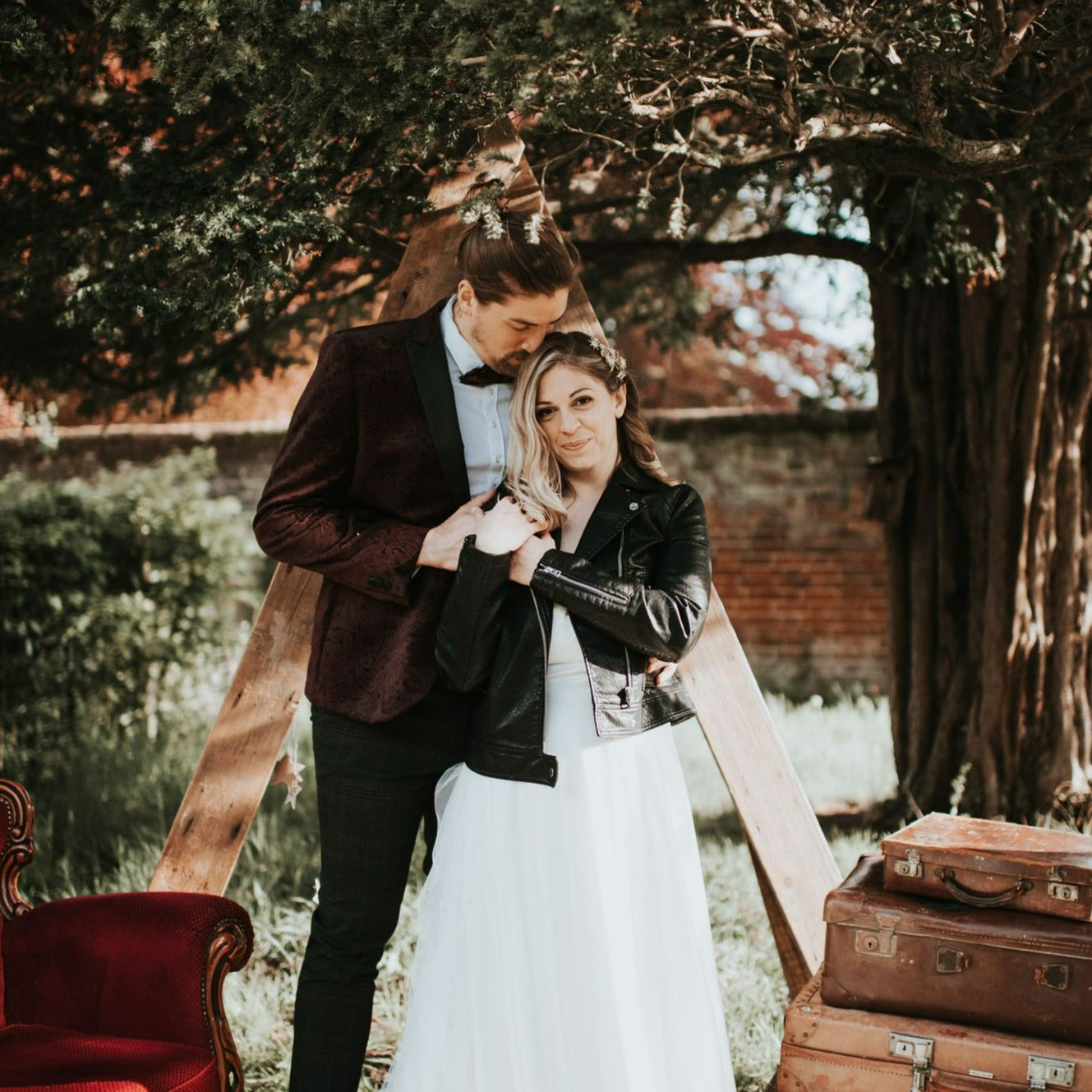 To The Moon &amp; Back Wedding Jacket – a symbolic and stylish leather piece for the sentimental bride