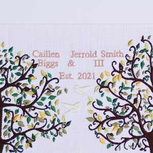 Custom Wedding Gift Embroidered Family Tree - Wedding Tree