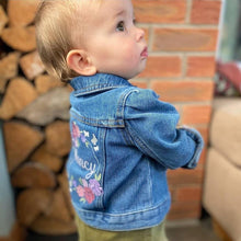 Load image into Gallery viewer, Denim Jean Jacket - Flowers Butterflies Embroidered Jacket
