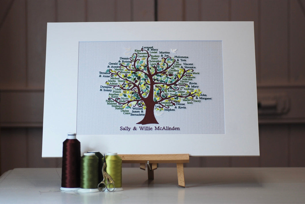 Custom Embroidered Family Tree
