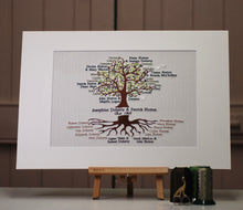Load image into Gallery viewer, Custom Wedding Gift Embroidered Family Tree

