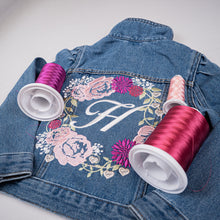 Load image into Gallery viewer, Denim Jean Jacket - Pastel Flowers Embroidered Jacket - First Christmas Gift

