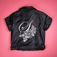 Load image into Gallery viewer, Custom Flower Girl Leather Embroidered Kid&#39;s Name Jacket
