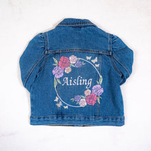 Load image into Gallery viewer, Denim Jean Jacket - Flowers Butterflies Embroidered Jacket
