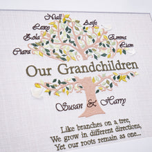 Load image into Gallery viewer, Custom Our Grandchildren Embroidered Family Tree - Spring
