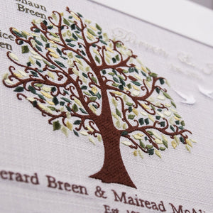 Custom Wedding Gift Embroidered Family Tree - Wedding Tree