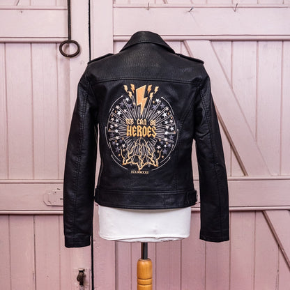 Thunder Bolt Electric Lightning Black Leather Bridal Jacket – a bold and electrifying cover-up for a modern and energetic wedding look