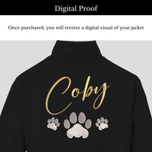 Load image into Gallery viewer, Custom Embroidered Boy&#39;s Name Leather Biker Jacket - Bearcub Footprints
