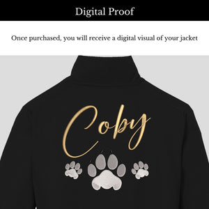 Custom Embroidered Boy's Name Leather Biker Jacket - Bearcub Footprints