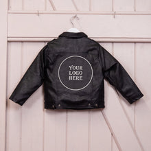 Load image into Gallery viewer, Custom Embroidered Boy&#39;s Name Leather Biker Jacket - Personalize with your own logo
