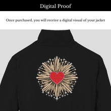 Load image into Gallery viewer, Custom Embroidered Kid&#39;s Name Leather Biker Jacket - Red Love Heart

