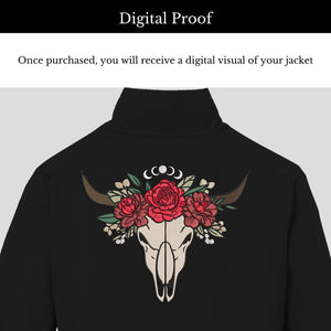 Custom Faux Vegan Pleather Embroidered Kid's Jacket - Mini Texas Longhorn
