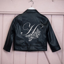 Load image into Gallery viewer, Custom Flower Girl Leather Embroidered Kid&#39;s Name Jacket
